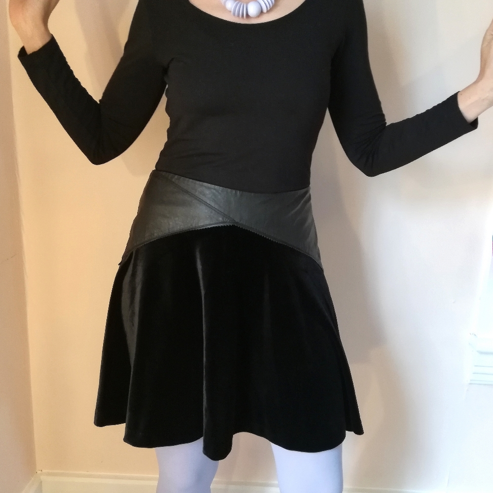 Nicole Richie for Macy's velvet pleather skirt